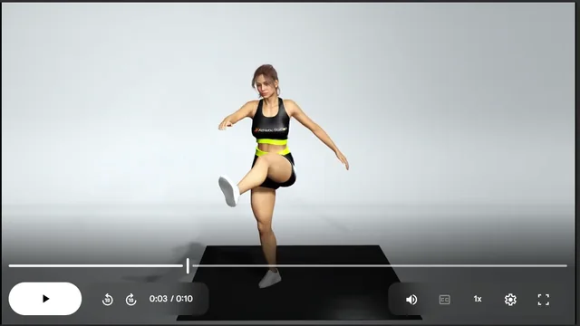 Prévia visual do exercício Afundo Frontal com Halteres - Perna Direita no Athletic Station